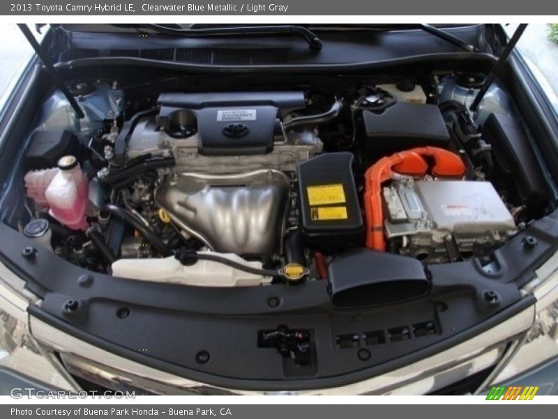 Clearwater Blue Metallic / Light Gray 2013 Toyota Camry Hybrid LE