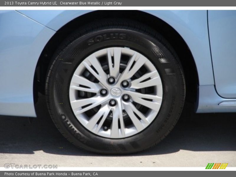 Clearwater Blue Metallic / Light Gray 2013 Toyota Camry Hybrid LE