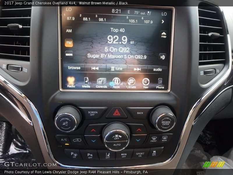 Walnut Brown Metallic / Black 2017 Jeep Grand Cherokee Overland 4x4