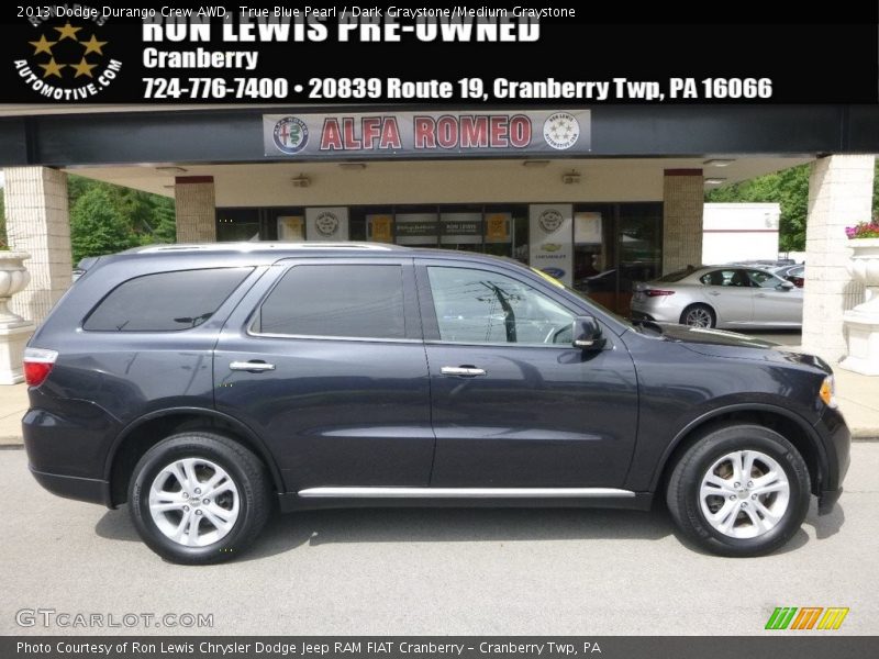 True Blue Pearl / Dark Graystone/Medium Graystone 2013 Dodge Durango Crew AWD
