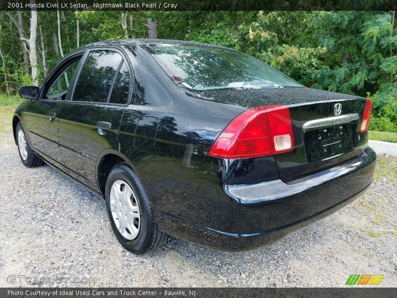 Nighthawk Black Pearl / Gray 2001 Honda Civic LX Sedan