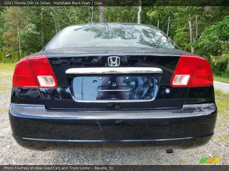 Nighthawk Black Pearl / Gray 2001 Honda Civic LX Sedan