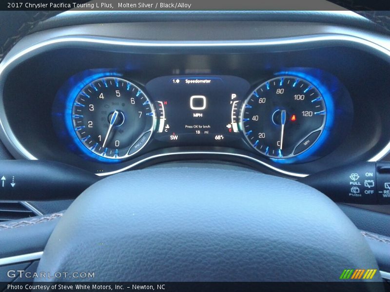 Molten Silver / Black/Alloy 2017 Chrysler Pacifica Touring L Plus