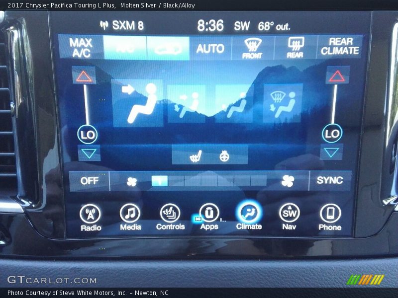 Molten Silver / Black/Alloy 2017 Chrysler Pacifica Touring L Plus
