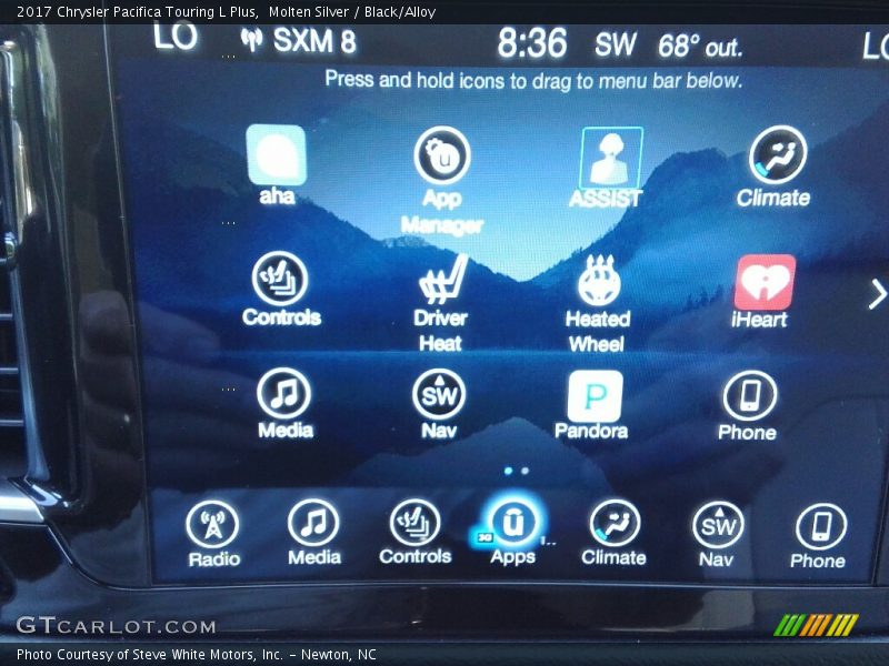 Molten Silver / Black/Alloy 2017 Chrysler Pacifica Touring L Plus