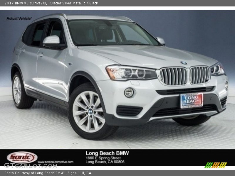 Glacier Silver Metallic / Black 2017 BMW X3 sDrive28i