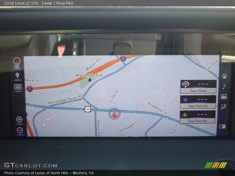 Navigation of 2018 LC 500