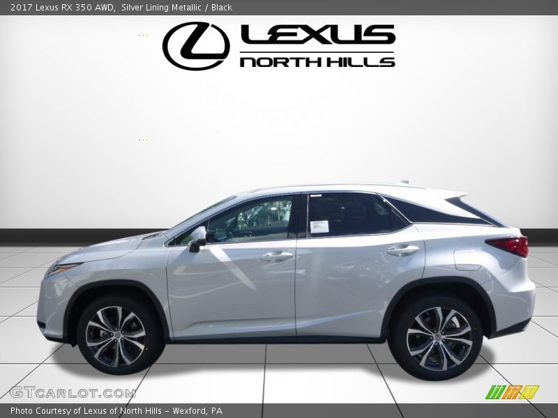 Silver Lining Metallic / Black 2017 Lexus RX 350 AWD