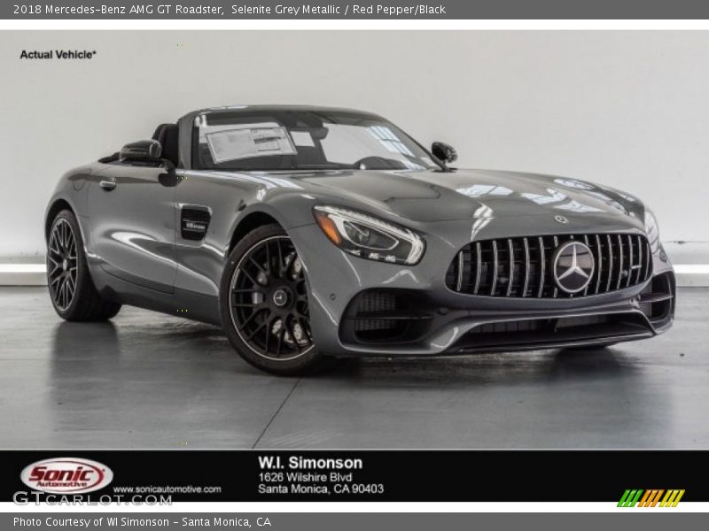 Selenite Grey Metallic / Red Pepper/Black 2018 Mercedes-Benz AMG GT Roadster