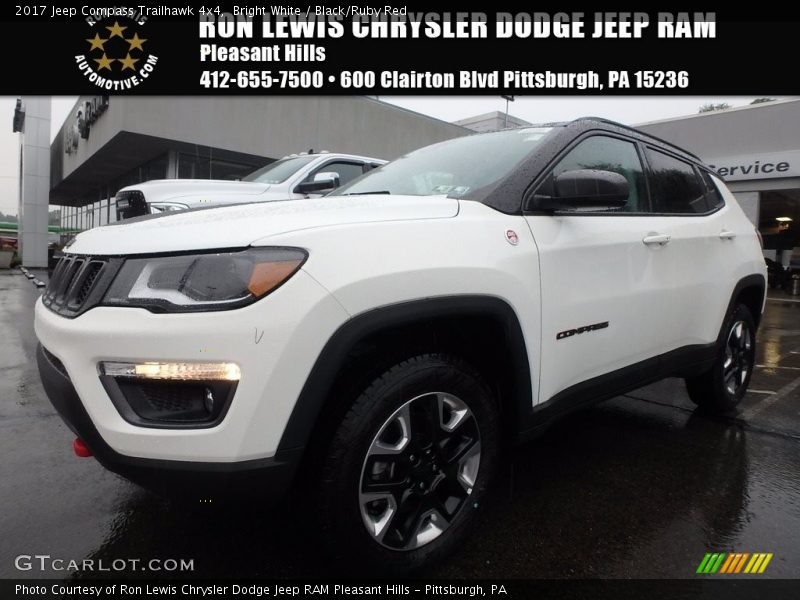 Bright White / Black/Ruby Red 2017 Jeep Compass Trailhawk 4x4
