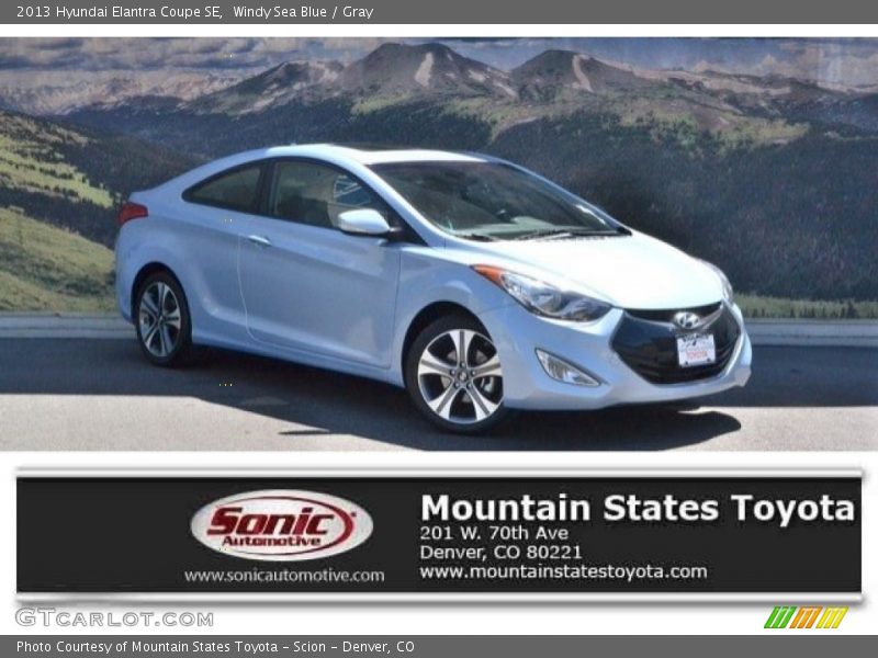 Windy Sea Blue / Gray 2013 Hyundai Elantra Coupe SE