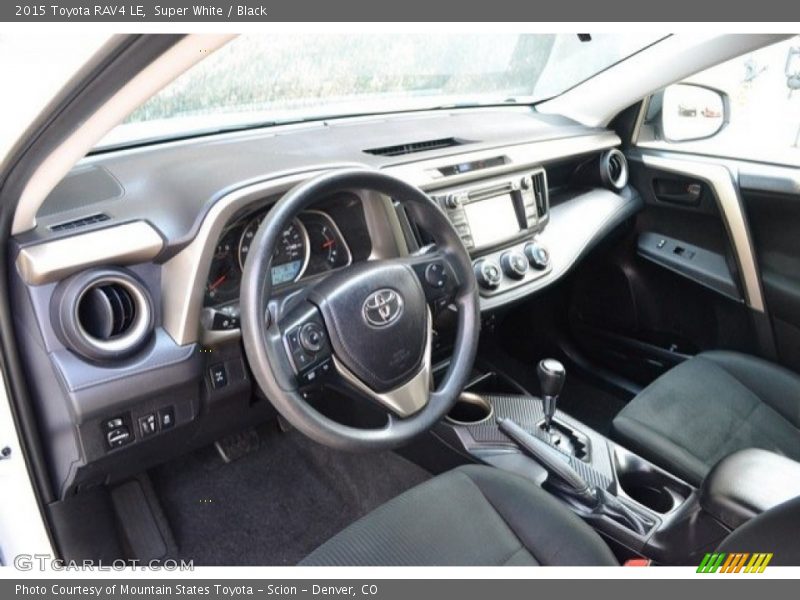 Super White / Black 2015 Toyota RAV4 LE