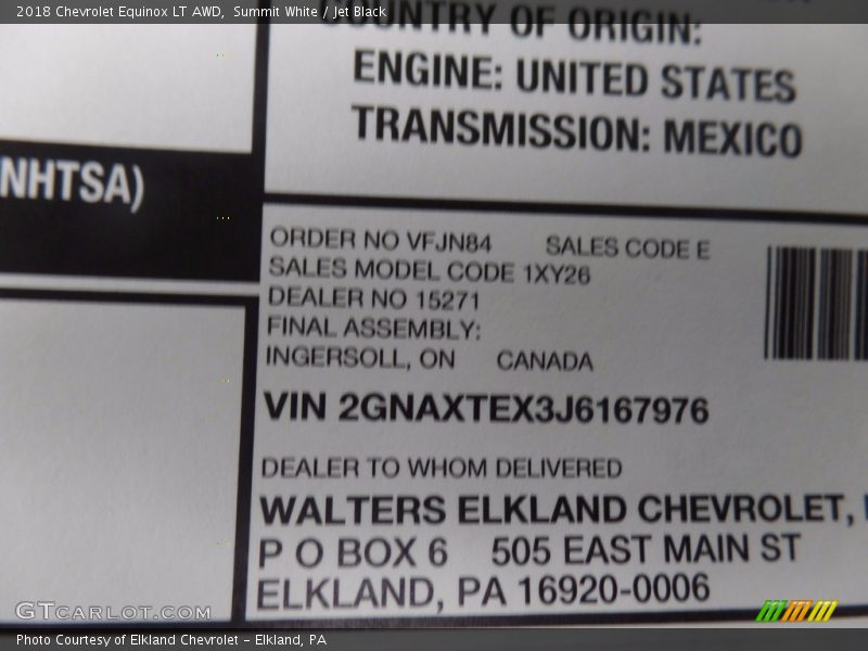 Summit White / Jet Black 2018 Chevrolet Equinox LT AWD