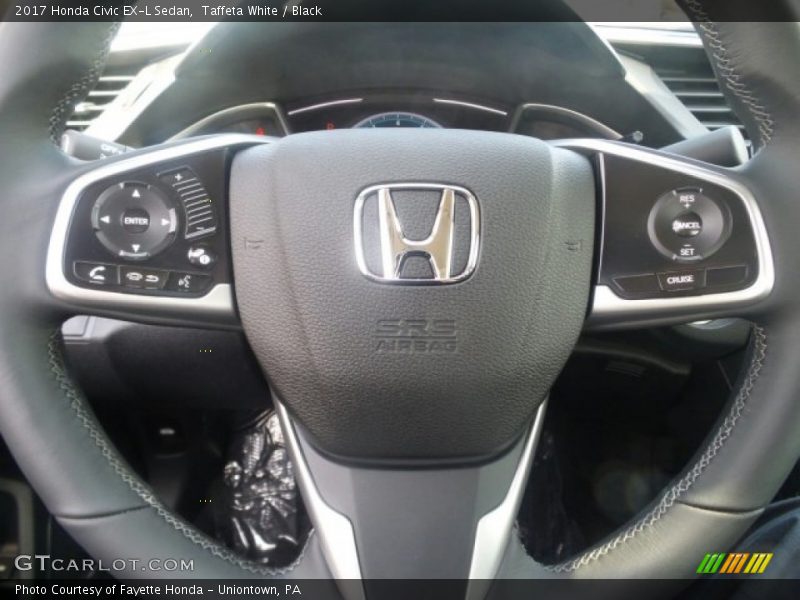 Taffeta White / Black 2017 Honda Civic EX-L Sedan