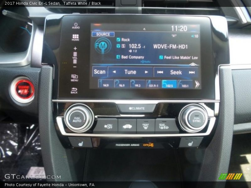 Taffeta White / Black 2017 Honda Civic EX-L Sedan