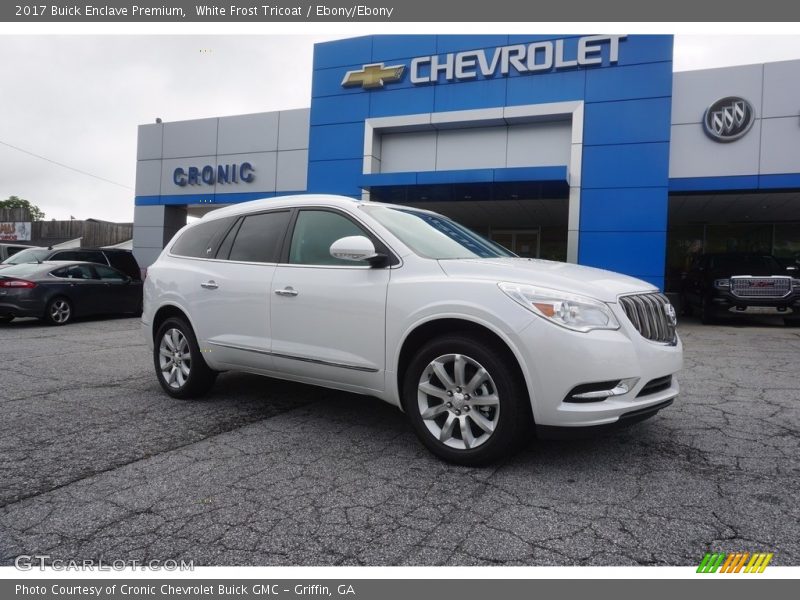 White Frost Tricoat / Ebony/Ebony 2017 Buick Enclave Premium