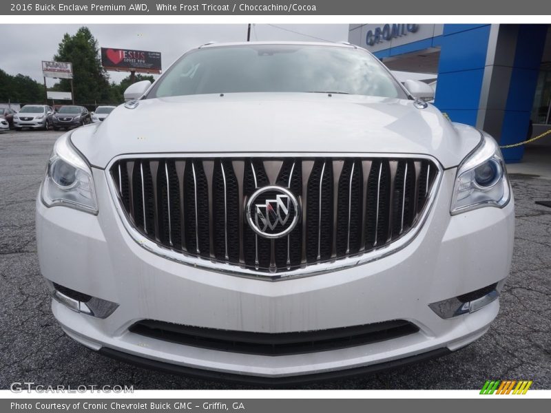 White Frost Tricoat / Choccachino/Cocoa 2016 Buick Enclave Premium AWD