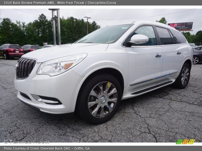 White Frost Tricoat / Choccachino/Cocoa 2016 Buick Enclave Premium AWD