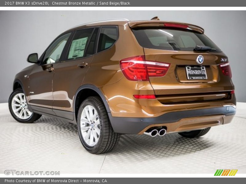 Chestnut Bronze Metallic / Sand Beige/Black 2017 BMW X3 sDrive28i