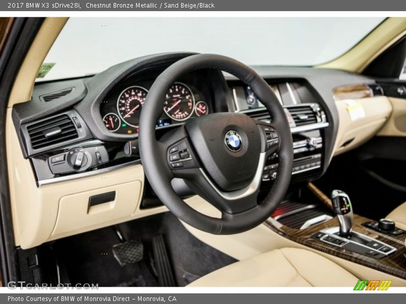 Chestnut Bronze Metallic / Sand Beige/Black 2017 BMW X3 sDrive28i