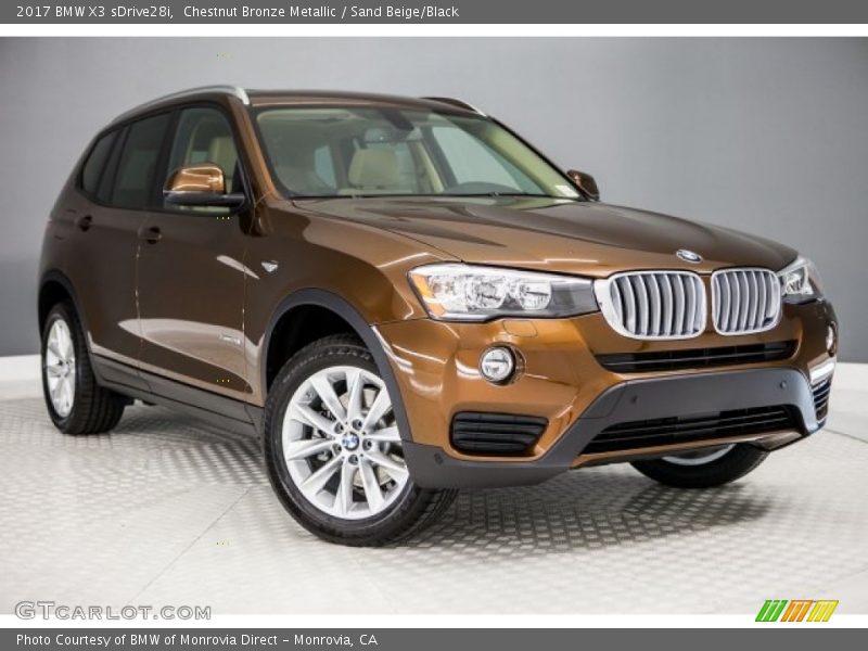 Chestnut Bronze Metallic / Sand Beige/Black 2017 BMW X3 sDrive28i