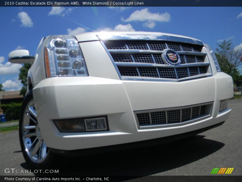 White Diamond / Cocoa/Light Linen 2010 Cadillac Escalade ESV Platinum AWD