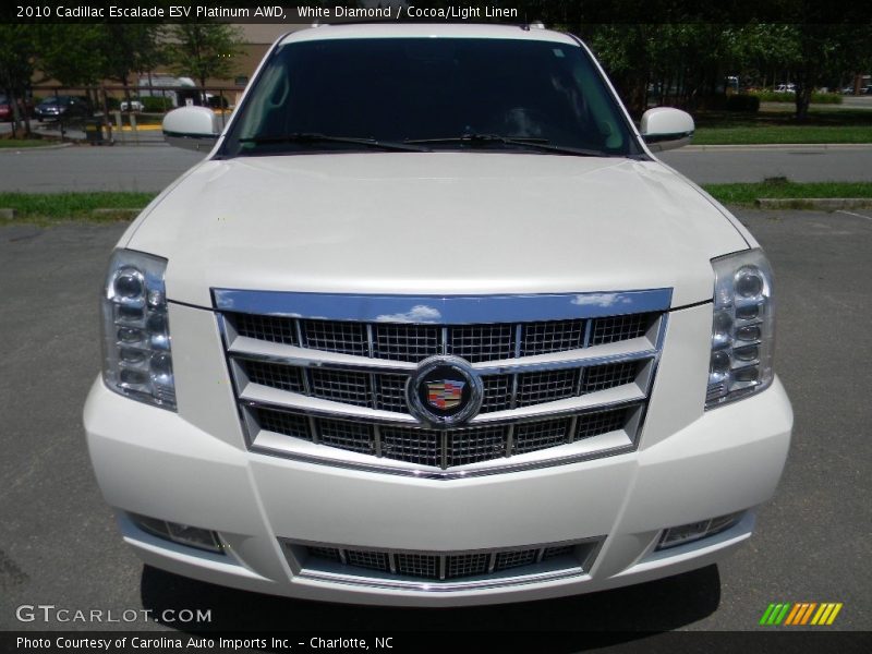 White Diamond / Cocoa/Light Linen 2010 Cadillac Escalade ESV Platinum AWD