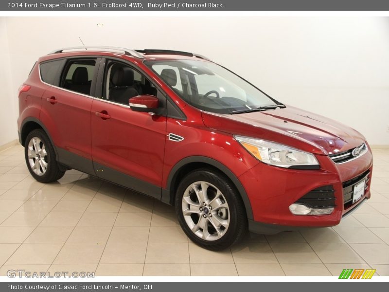 Ruby Red / Charcoal Black 2014 Ford Escape Titanium 1.6L EcoBoost 4WD