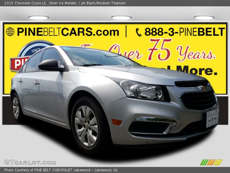 Silver Ice Metallic / Jet Black/Medium Titanium 2015 Chevrolet Cruze LS
