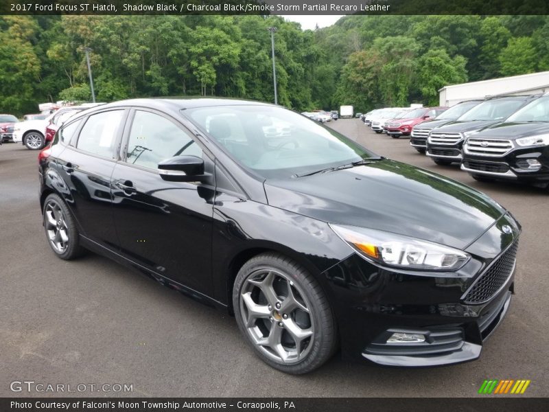 Shadow Black / Charcoal Black/Smoke Storm Partial Recaro Leather 2017 Ford Focus ST Hatch
