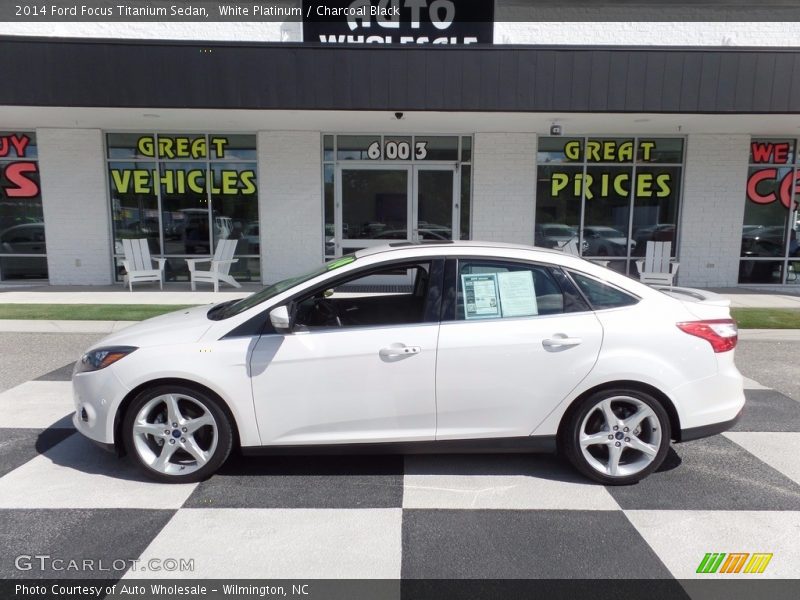 White Platinum / Charcoal Black 2014 Ford Focus Titanium Sedan