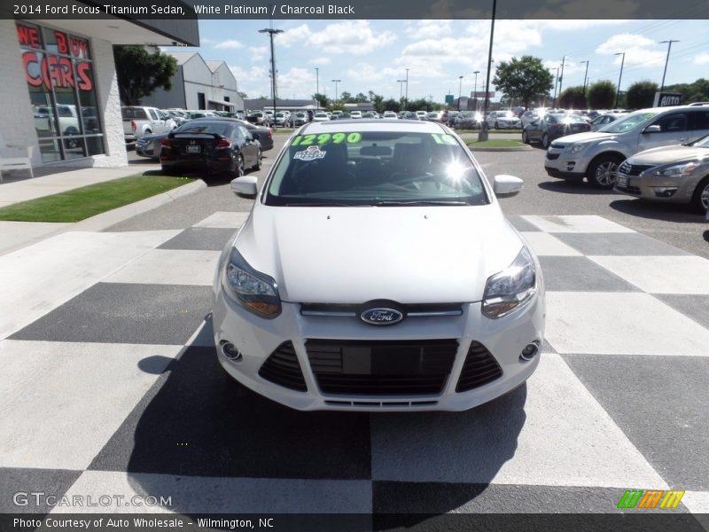 White Platinum / Charcoal Black 2014 Ford Focus Titanium Sedan