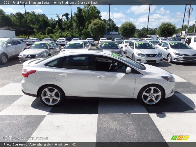 White Platinum / Charcoal Black 2014 Ford Focus Titanium Sedan