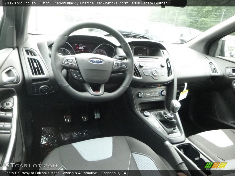 Shadow Black / Charcoal Black/Smoke Storm Partial Recaro Leather 2017 Ford Focus ST Hatch