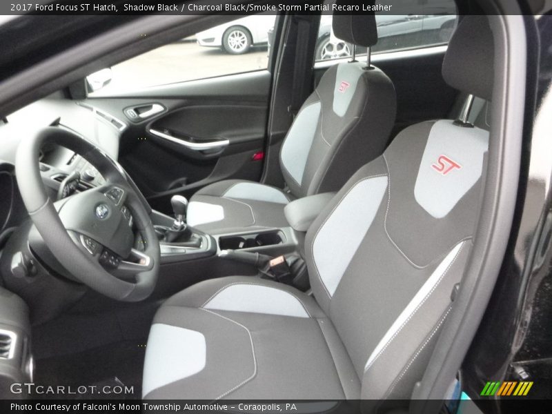Shadow Black / Charcoal Black/Smoke Storm Partial Recaro Leather 2017 Ford Focus ST Hatch