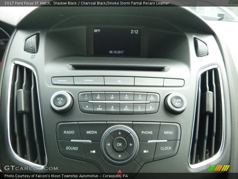 Shadow Black / Charcoal Black/Smoke Storm Partial Recaro Leather 2017 Ford Focus ST Hatch