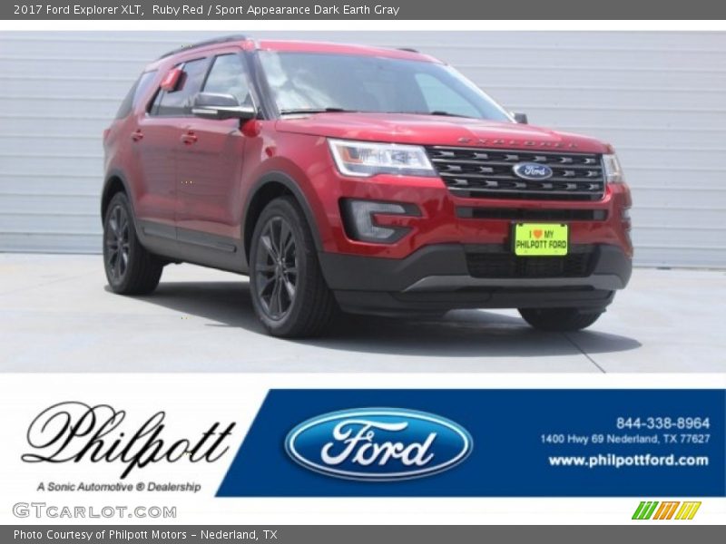 Ruby Red / Sport Appearance Dark Earth Gray 2017 Ford Explorer XLT