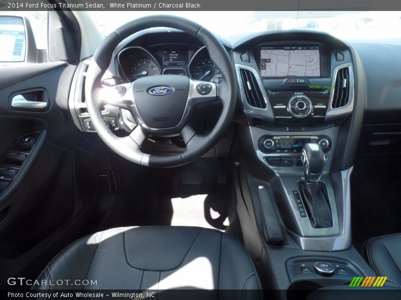 White Platinum / Charcoal Black 2014 Ford Focus Titanium Sedan