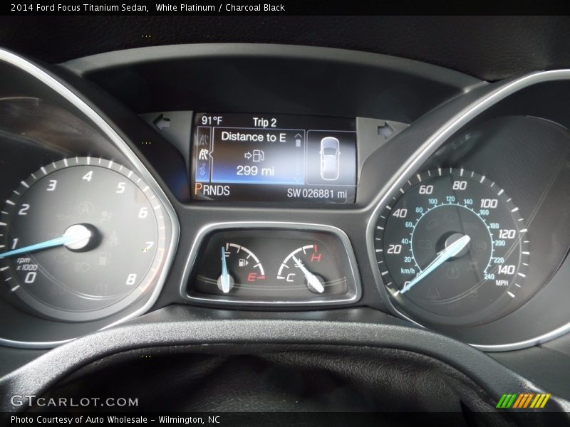 White Platinum / Charcoal Black 2014 Ford Focus Titanium Sedan