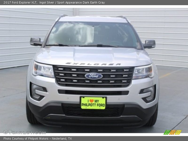 Ingot Silver / Sport Appearance Dark Earth Gray 2017 Ford Explorer XLT