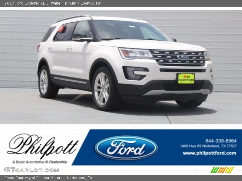 White Platinum / Ebony Black 2017 Ford Explorer XLT