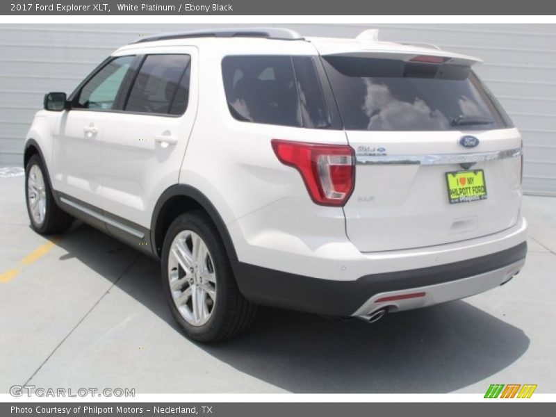 White Platinum / Ebony Black 2017 Ford Explorer XLT