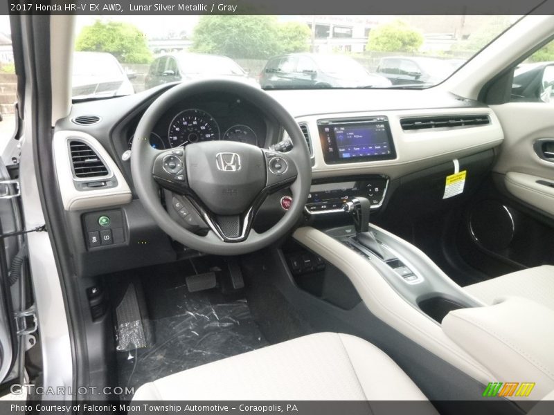 Lunar Silver Metallic / Gray 2017 Honda HR-V EX AWD