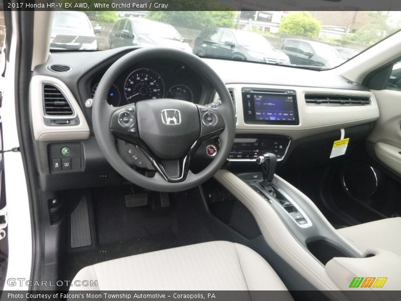 White Orchid Pearl / Gray 2017 Honda HR-V EX AWD
