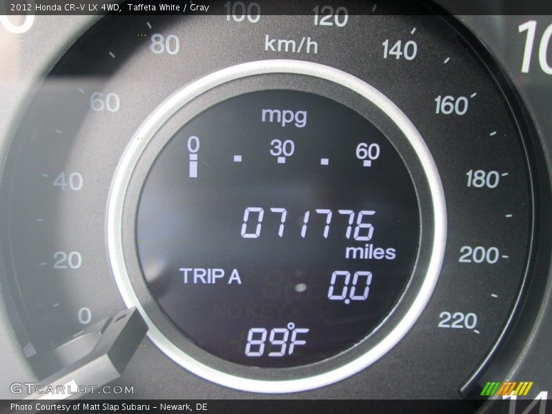 Taffeta White / Gray 2012 Honda CR-V LX 4WD