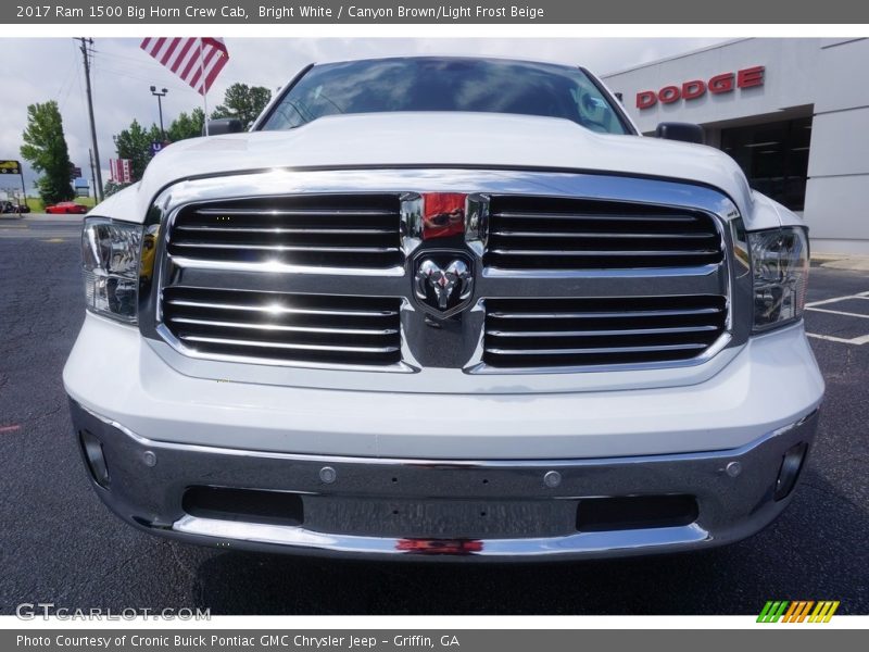 Bright White / Canyon Brown/Light Frost Beige 2017 Ram 1500 Big Horn Crew Cab