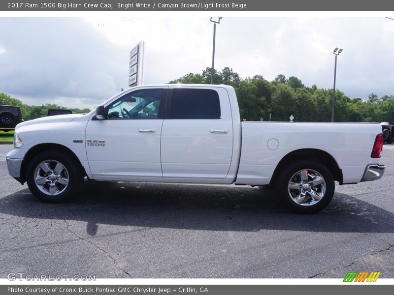 Bright White / Canyon Brown/Light Frost Beige 2017 Ram 1500 Big Horn Crew Cab