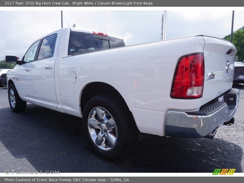 Bright White / Canyon Brown/Light Frost Beige 2017 Ram 1500 Big Horn Crew Cab