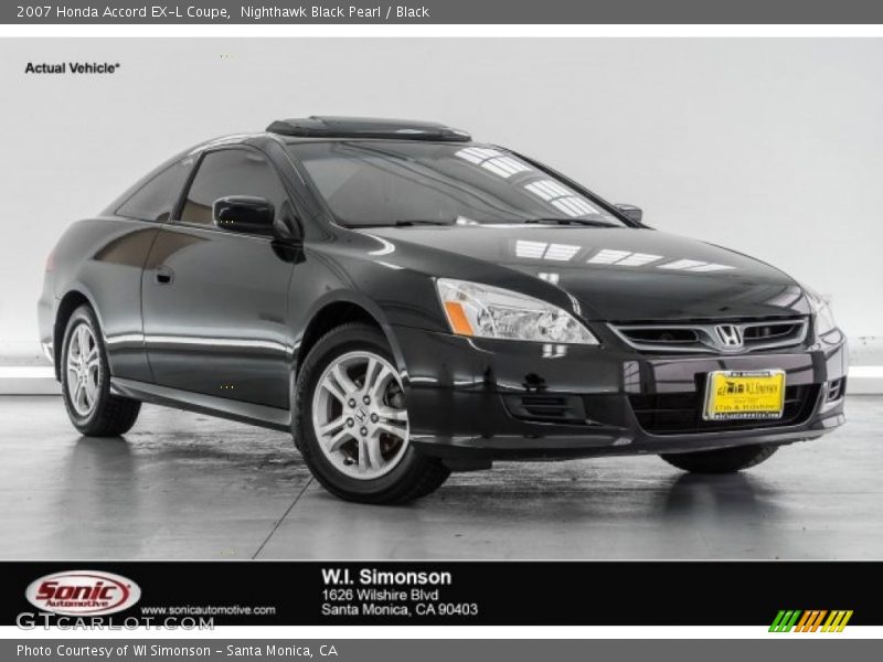 Nighthawk Black Pearl / Black 2007 Honda Accord EX-L Coupe