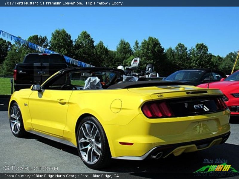 Triple Yellow / Ebony 2017 Ford Mustang GT Premium Convertible